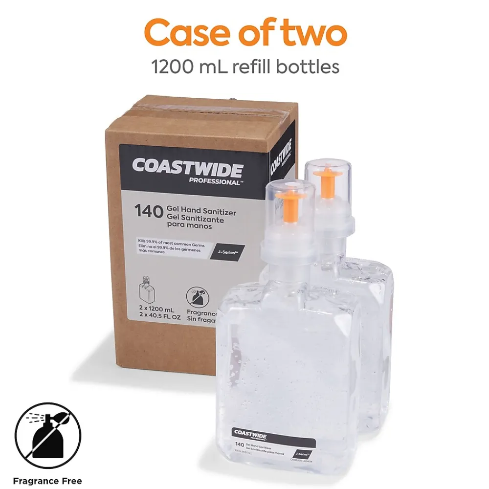 70% Alcohol Gel Hand Sanitizer Refill for J-Series, 1200 mL, 2/Carton (CWJSR-HSG)<Coastwide Professional Best