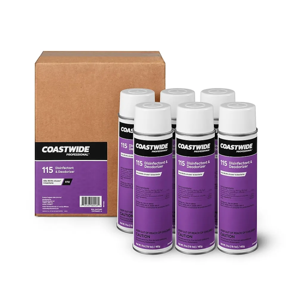 115 Disinfectant & Deodorizer, 17 Oz., 6/Carton (CW115AR17-A)<Coastwide Professional Hot
