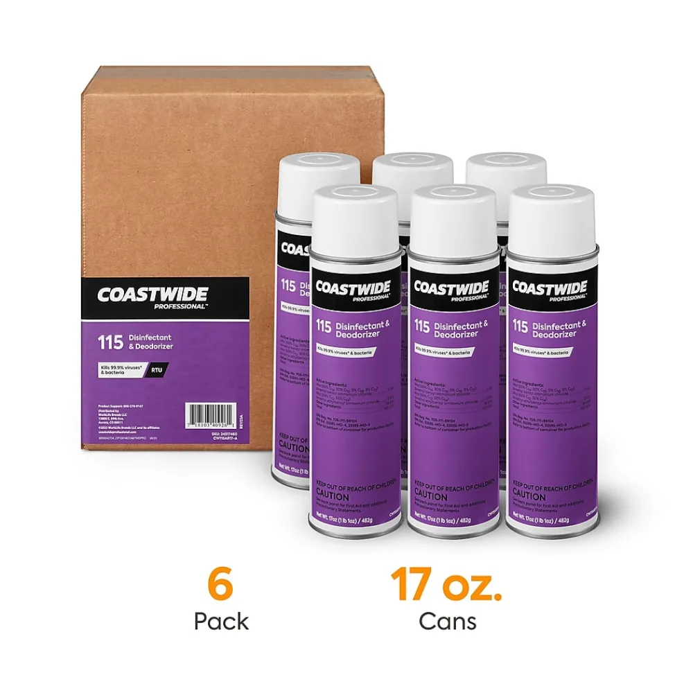 115 Disinfectant & Deodorizer, 17 Oz., 6/Carton (CW115AR17-A)<Coastwide Professional Hot