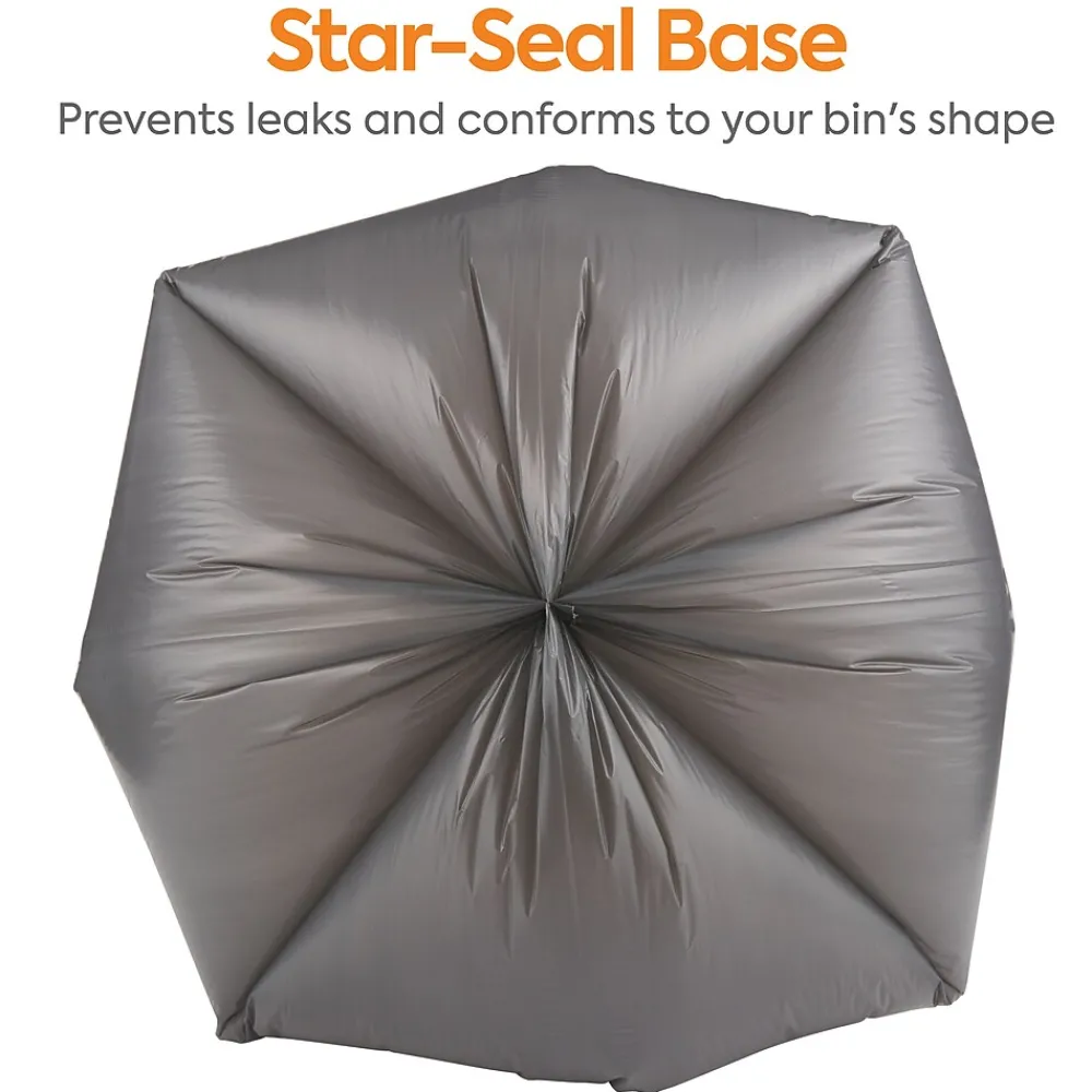 ™ 50-56 Gallon Trash Bag, 43" x 47", Low Density, 0.95 mil, Gray, 100 Bags/Box (CW50715)<Coastwide Professional