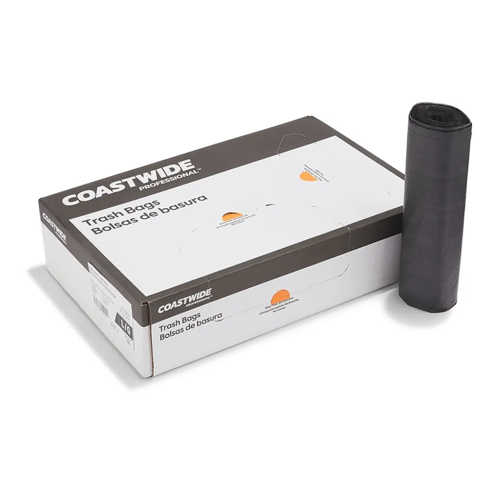 ™ 50-56 Gallon Trash Bag, 43" x 48", High Density, 16 mic, Black, 200 Bags/Box (CW57392)<Coastwide Professional Outlet