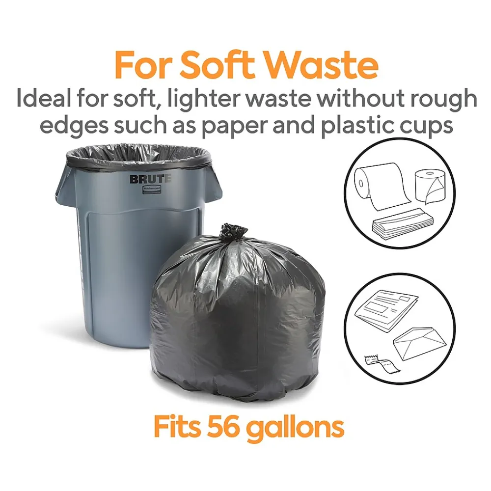 ™ 50-56 Gallon Trash Bag, 43" x 48", High Density, 16 mic, Black, 200 Bags/Box (CW57392)<Coastwide Professional Outlet