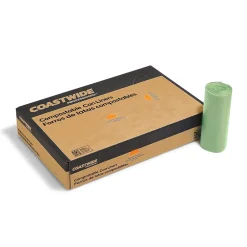 ™ 12-13 Gallon Compostable Bag, 24" x 32", Low Density, 1 Mil, Green, 200 Bags/Box (CW62405)<Coastwide Professional New