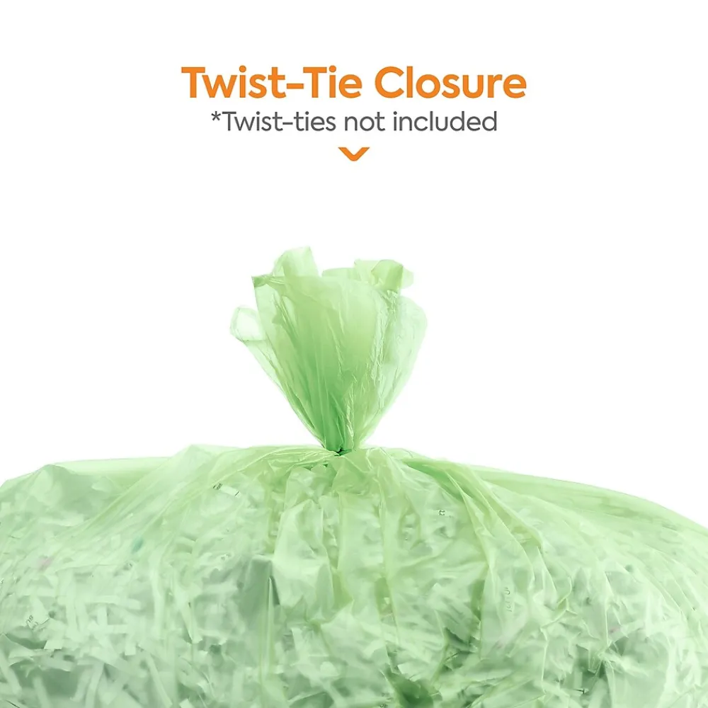 ™ 12-13 Gallon Compostable Bag, 24" x 32", Low Density, 1 Mil, Green, 200 Bags/Box (CW62405)<Coastwide Professional New