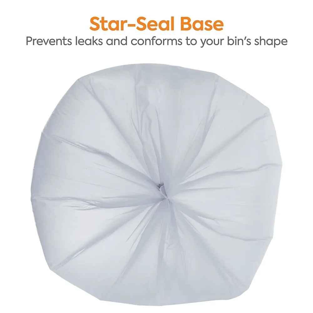 ™ 60 Gallon Trash Bag with 30% PCR, 38" x 58", Low Density, 0.8 mil, Clear, 100 Bags/Box (CW62413)<Coastwide Professional Best