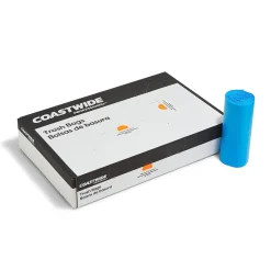 ™ 60 Gallon Trash Bag with 30% PCR, 38" x 58", Low Density, 0.8 mil, Blue, 100 Bags/Box (CW62414)<Coastwide Professional Outlet