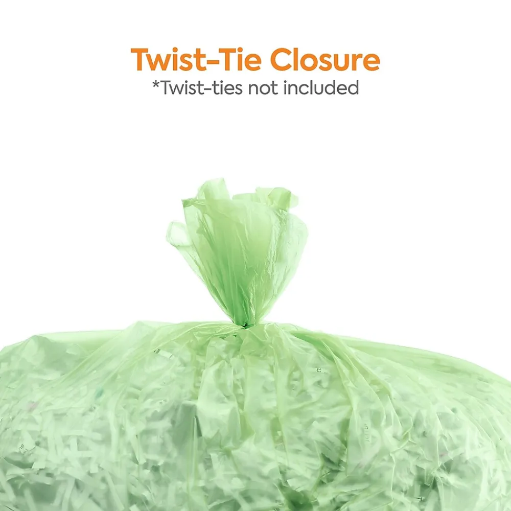 ™ 60 Gallon Trash Bag with 30% PCR, 38" x 58", Low Density, 0.8 mil, Green, 100 Bags/Box (CW62423)<Coastwide Professional Clearance