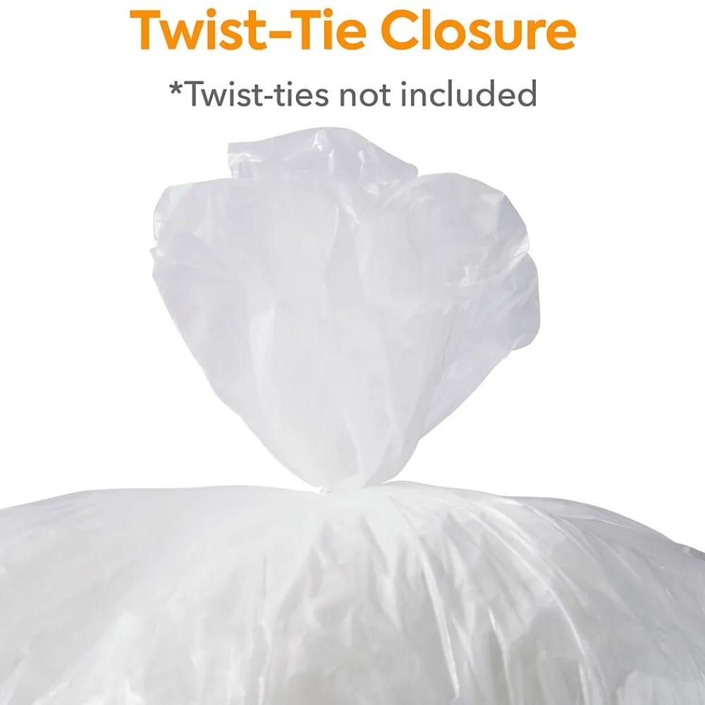 ™ 7-10 Gallon Trash Bag, 24" x 24", High Density, 8 mic, Natural, 1000 Bags/Box (CW25412)<Coastwide Professional Clearance