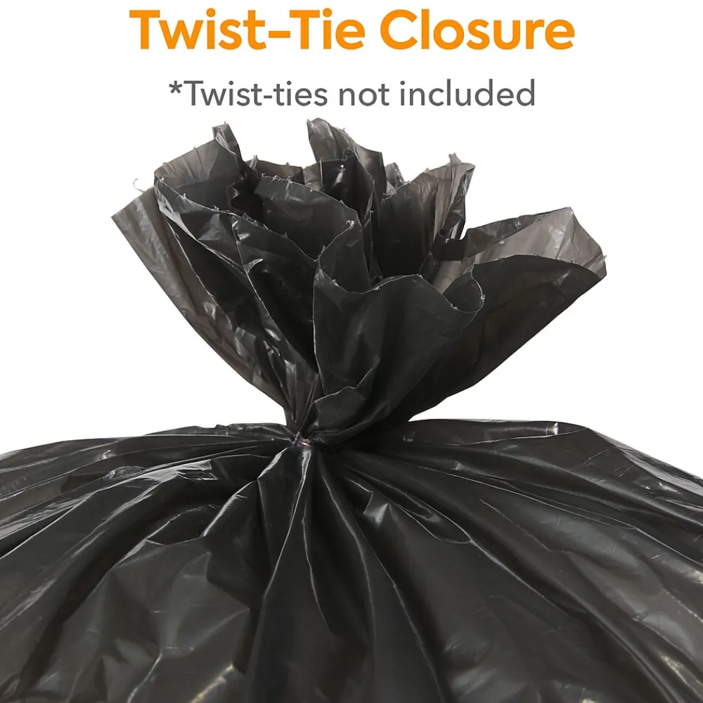 ™ 12-16 Gallon Trash Bag, 24" x 31", Low Density, 1 mil, Black, 250 Bags/Box (CW21760)<Coastwide Professional Discount