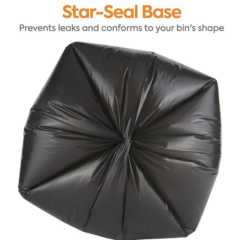 ™ 12-16 Gallon Trash Bag, 24" x 31", Low Density, 1 mil, Black, 250 Bags/Box (CW21760)<Coastwide Professional Discount