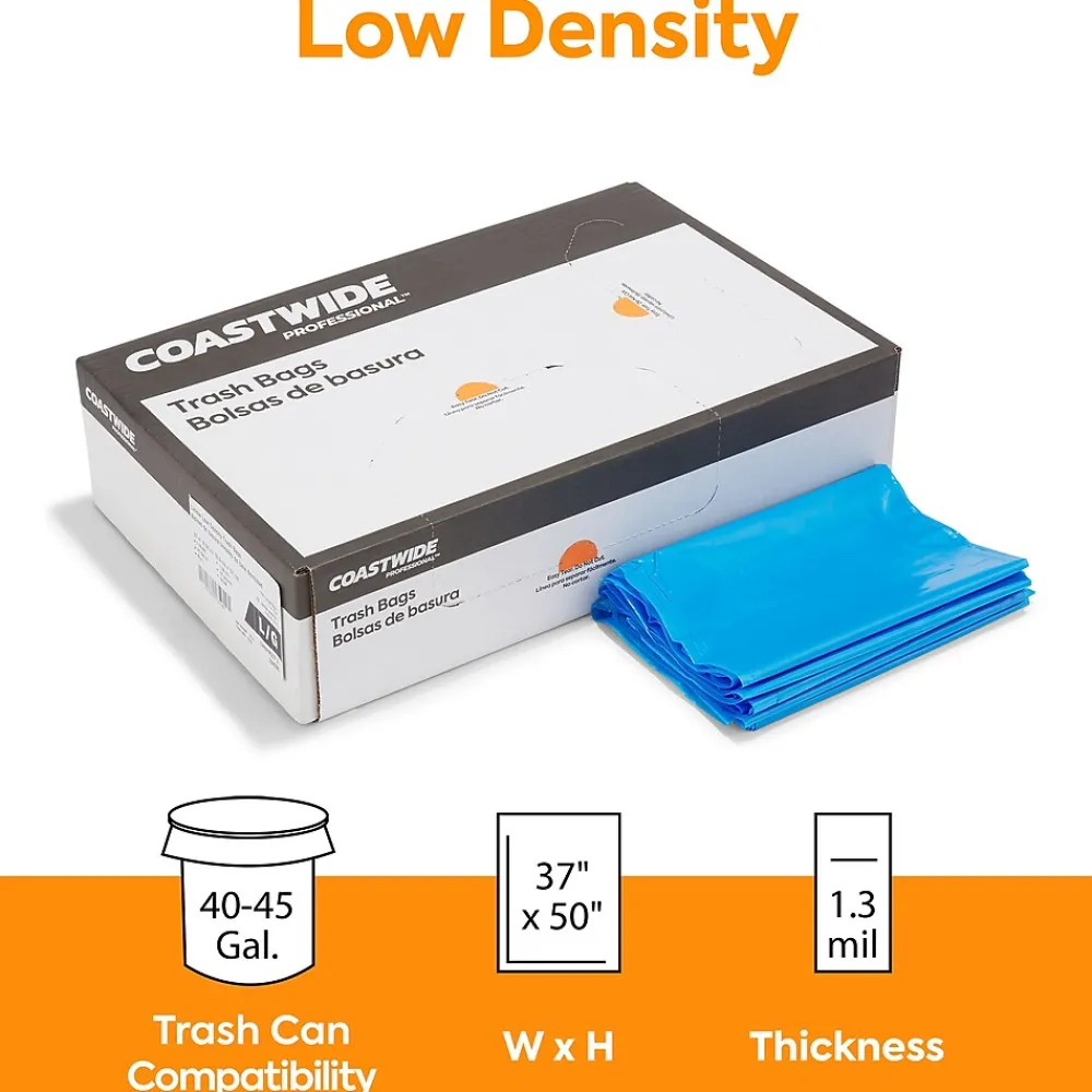 ™ 40-45 Gallon Biohazard Bag, Low Density, 1.3 mil, Blue, 150 Bags/Box (CW50712)<Coastwide Professional Hot