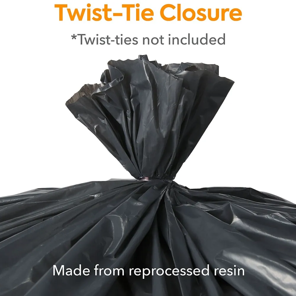 ™ 40-45 Gallon Trash Bag, 40" x 46", Low Density, 1.5 mil, Black, 100 Bags/Box (CW25532)<Coastwide Professional Outlet