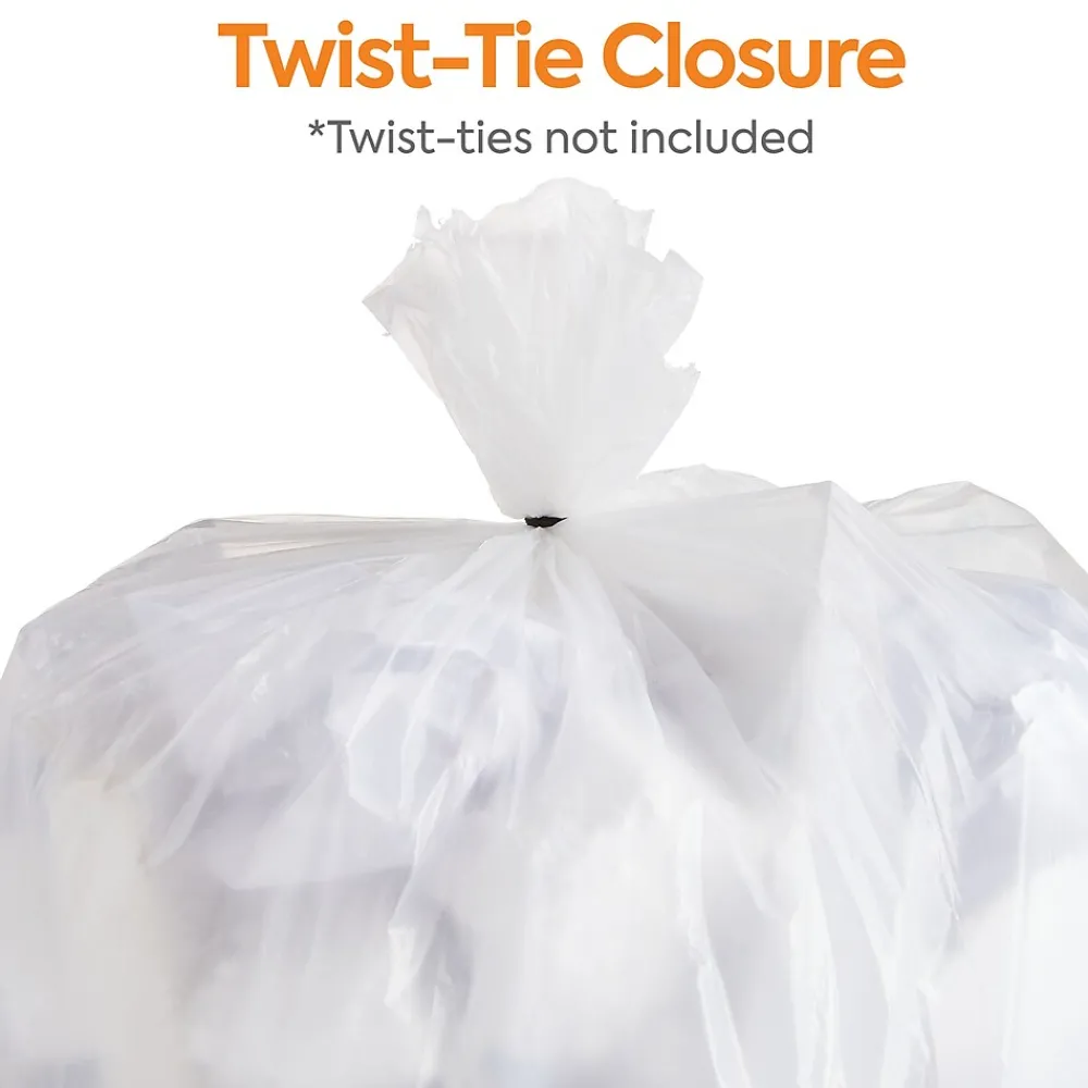™ 4 Gallon Trash Bag, 17" x 17", Low Density, 0.35 mil, Clear, 1000 Bags/Box (CW22236)<Coastwide Professional Online