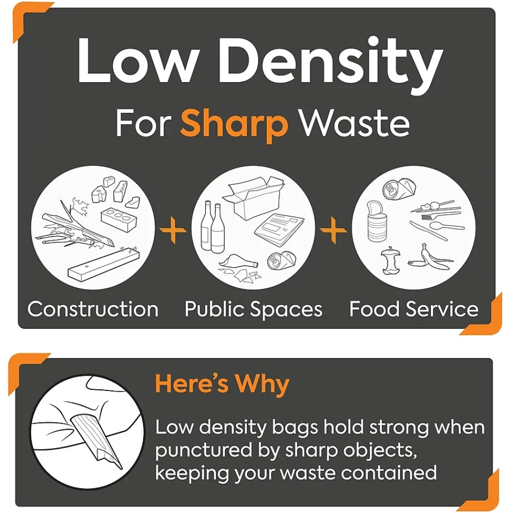 ™ 40-45 Gallon Trash Bag, 40" x 46", Low Density, 1.3 mil, Black, 100 Bags/Box (CW22340)<Coastwide Professional New