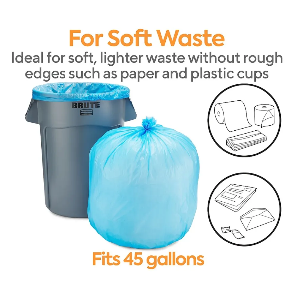 ™ 40-45 Gallon Recycling Bags, High Density, 19 Mic., Blue, 200 Bags/Box (CW57402)<Coastwide Professional Outlet