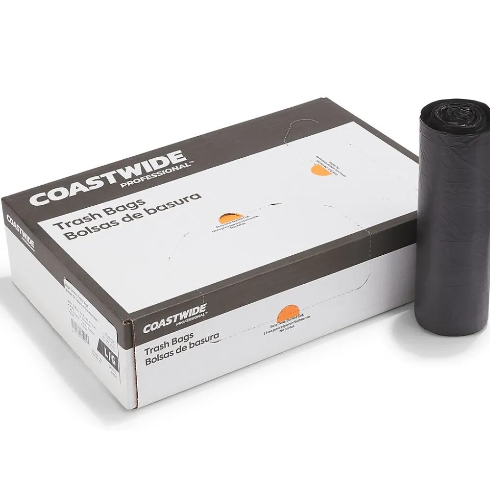 ™ 40-45 Gallon Trash Bag, 40" x 48", High Density, 22 mic, Black, 150 Bags/Box (CW17713)<Coastwide Professional Discount