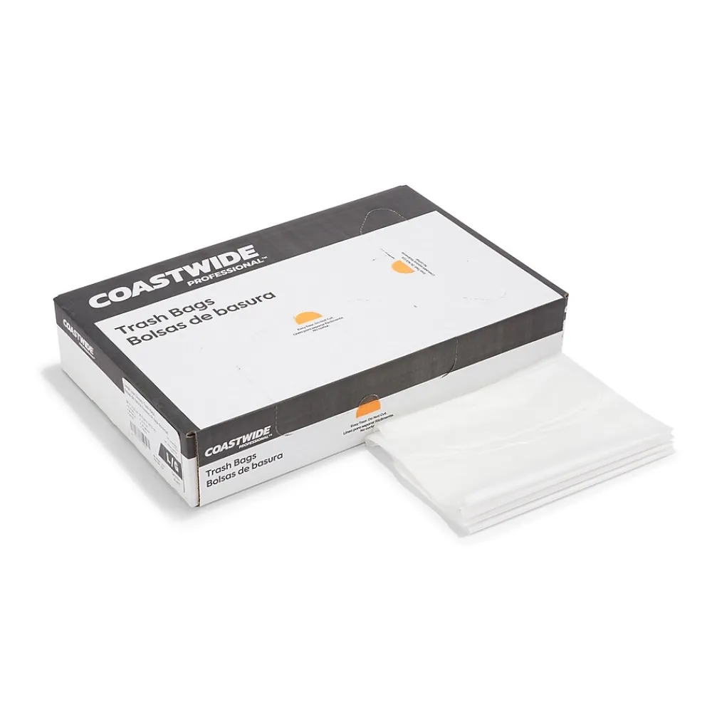 ™ 55-60 Gallon Trash Bag, 38" x 58", Low Density, 0.74 mil, White, 100 Bags/Box (CW18187)<Coastwide Professional Online