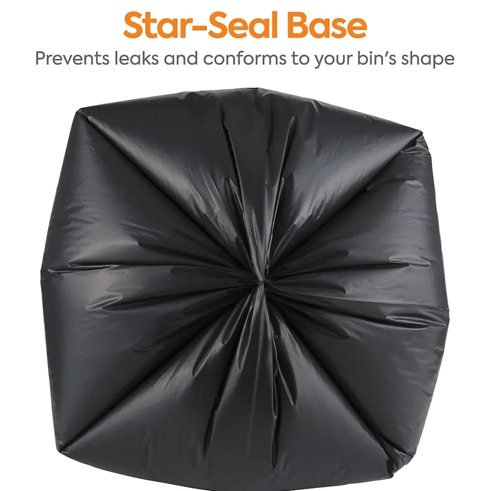 ™ 40-45 Gallon Trash Bag, 40" x 46", Low Density, 1.8 mil, Black, 100 Bags/Box (CW18208)<Coastwide Professional Best