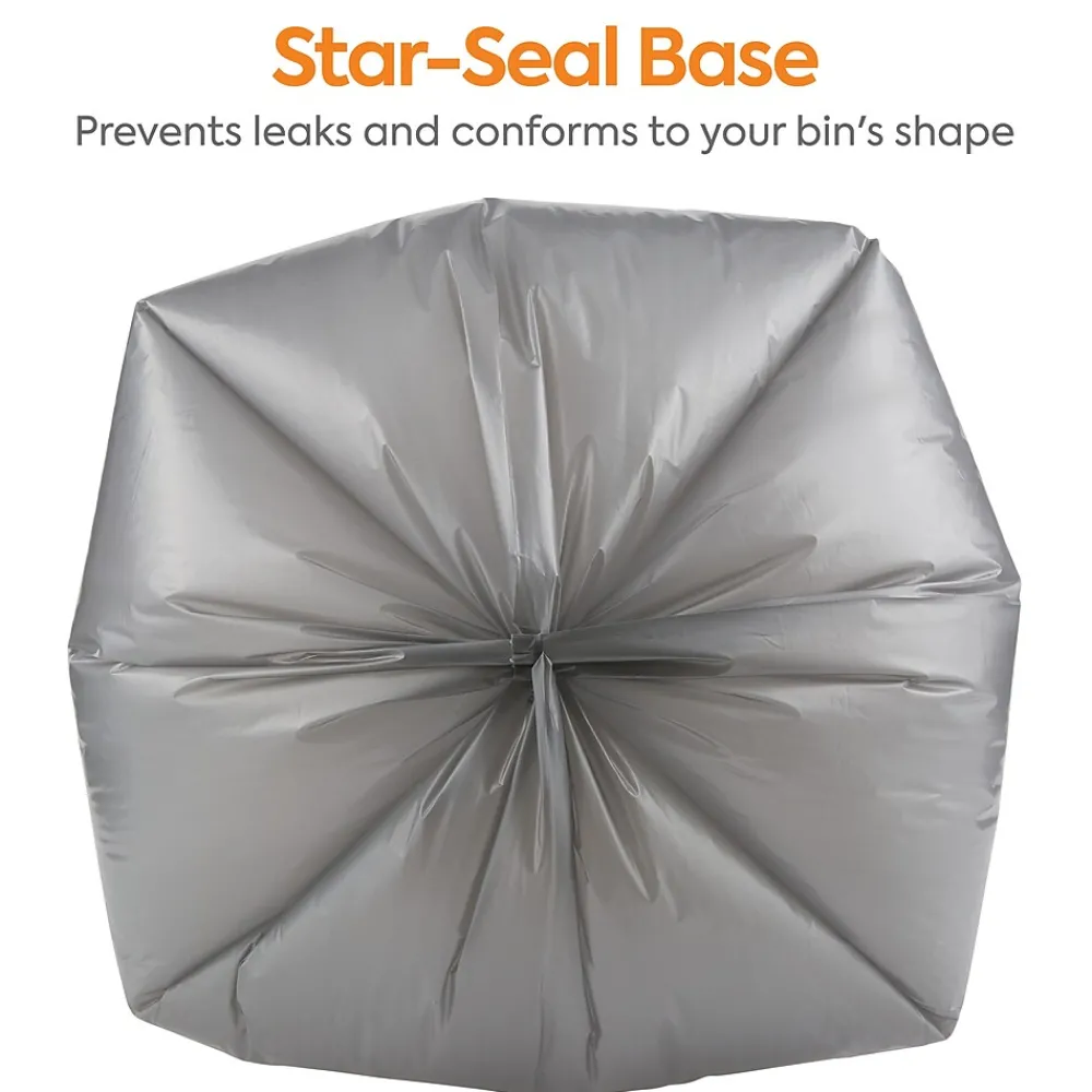 ™ 30-33 Gallon Trash Bag, 33" x 40", Low Density, 1.5 mil, Silver, 100 Bags/Box (CW18186)<Coastwide Professional New