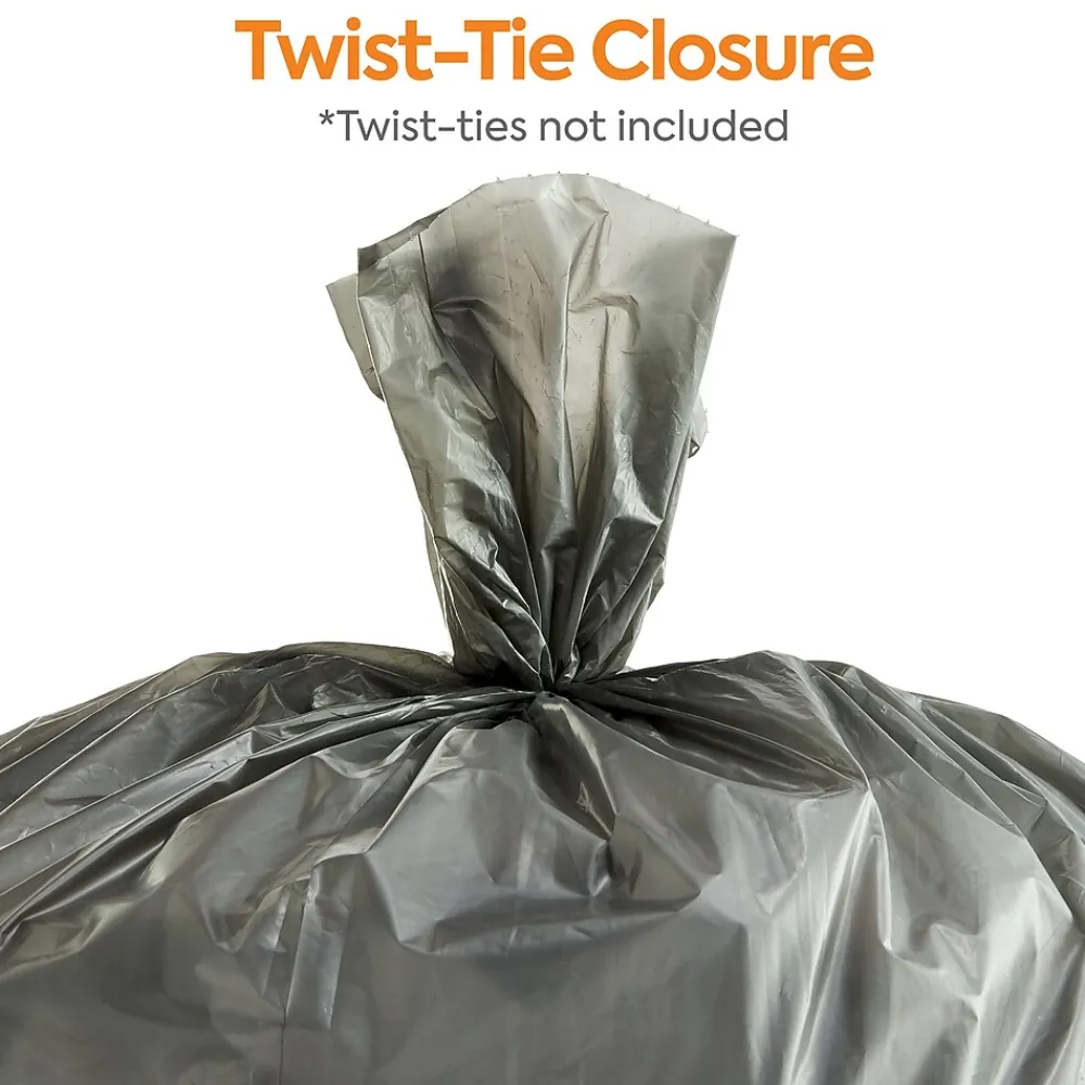 ™ 40-45 Gallon Trash Bag, 39" x 47", Low Density, 1.7 mil, Silver, 50 Bags/Box (CW18189)<Coastwide Professional Hot