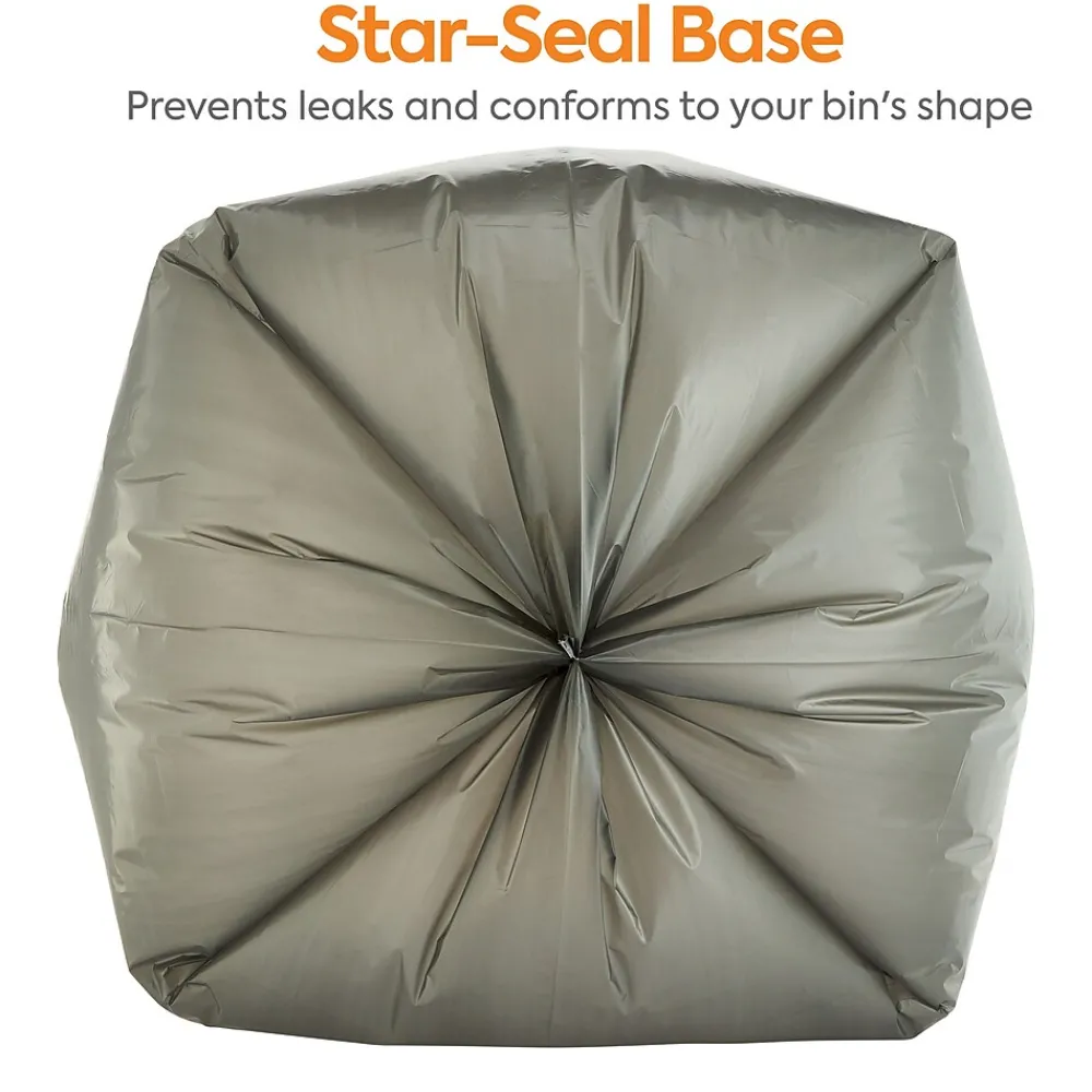 ™ 40-45 Gallon Trash Bag, 39" x 47", Low Density, 1.7 mil, Silver, 50 Bags/Box (CW18189)<Coastwide Professional Hot