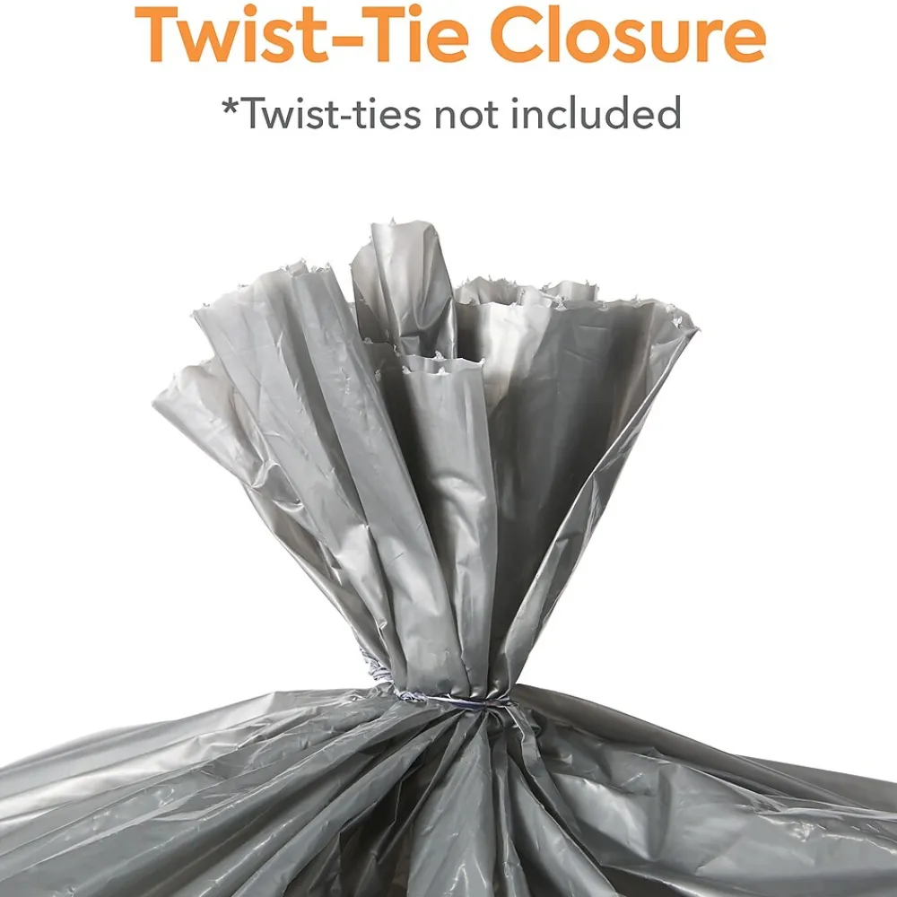 ™ 55-60 Gallon Trash Bag, 39" x 57", Low Density, 1.7 mil, Silver, 50 Bags/Box (CW18190)<Coastwide Professional Clearance