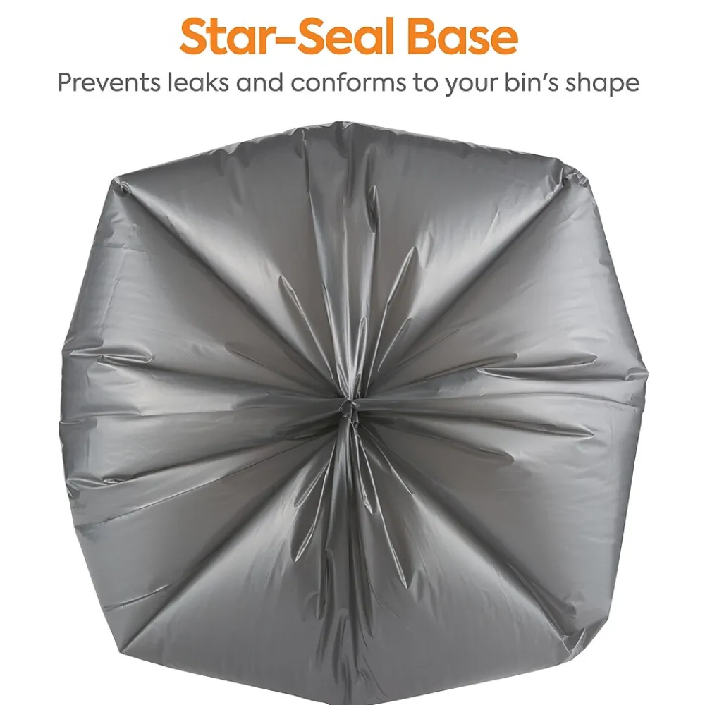 ™ 55-60 Gallon Trash Bag, 39" x 57", Low Density, 1.7 mil, Silver, 50 Bags/Box (CW18190)<Coastwide Professional Clearance