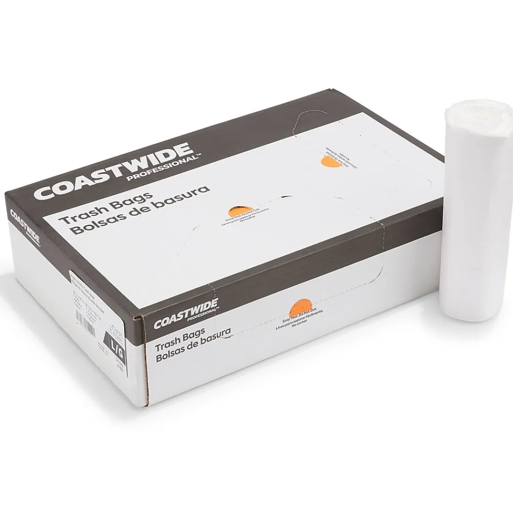 ™ 55-60 Gallon Trash Bag, 38" x 60", High Density, 16 mic, Natural, 200 Bags/Box (CW18202)<Coastwide Professional Outlet