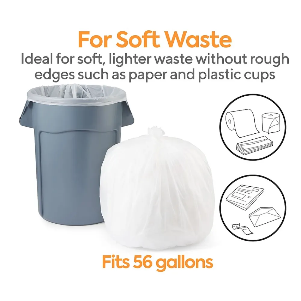 ™ 50-56 Gallon Trash Bag, 43" x 48", High Density, 22 mic, Natural, 150 Bags/Box (CW19244)<Coastwide Professional Online