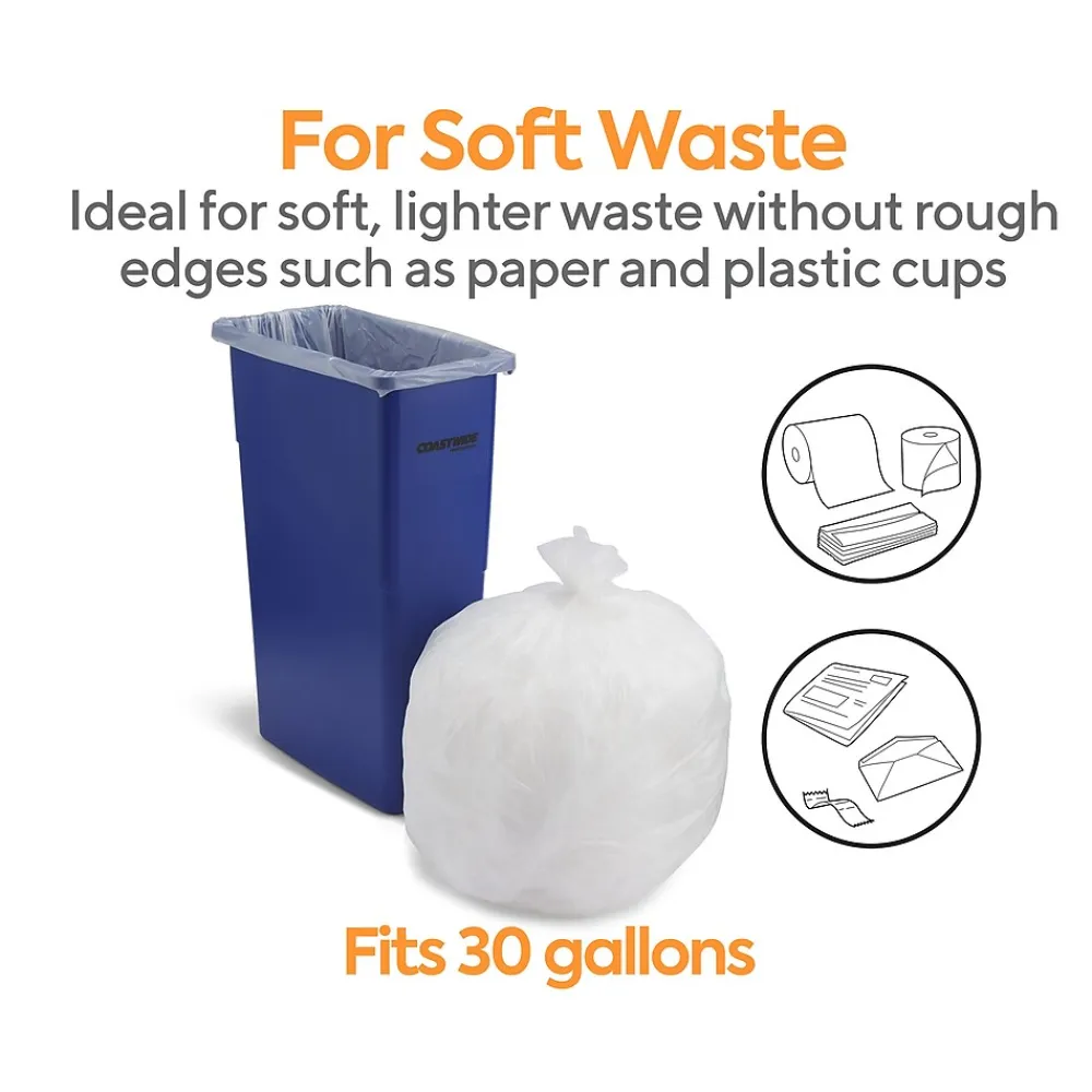 ™ 20-30 Gallon Trash Bag, 30" x 37", High Density, 16 mic, Natural, 250 Bags/Box (CW19246)<Coastwide Professional