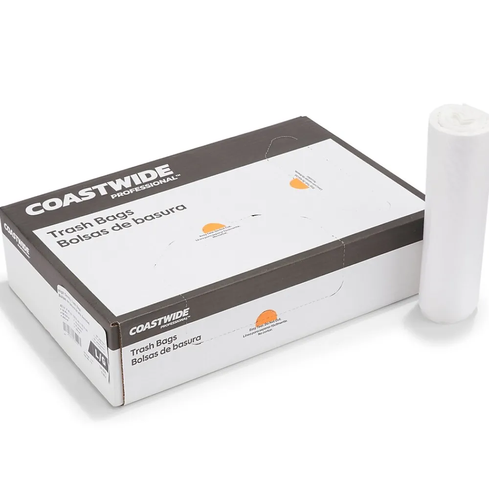 ™ 55-60 Gallon Trash Bag, 38" x 58", Low Density, 1.5 mil, Clear, 100 Bags/Box (CW57404)<Coastwide Professional Outlet
