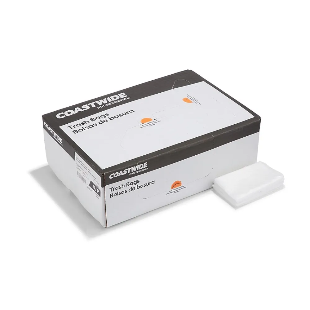 ™ 12-16 Gallon Trash Bag, 24" x 32", Low Density, 0.35 mil, Clear, 1000 Bags/Box (CW57405)<Coastwide Professional