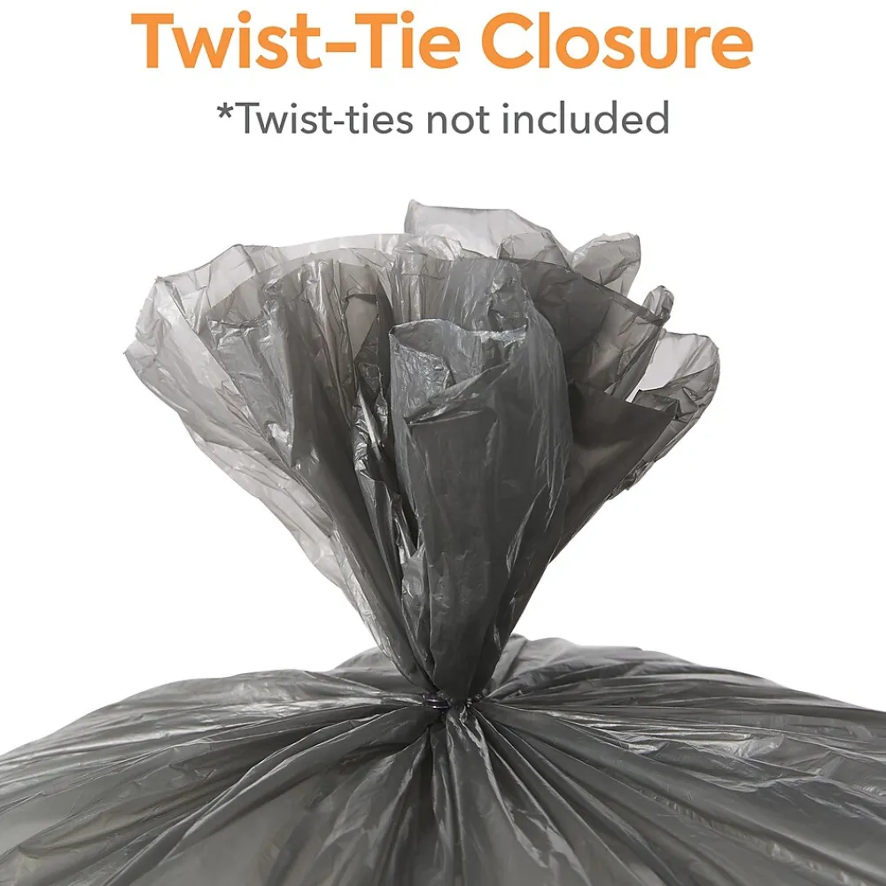 ™ 12-16 Gallon Trash Bag, 24" x 33", High Density, 8 mic, Black, 1000 Bags/Box (CW50709)<Coastwide Professional