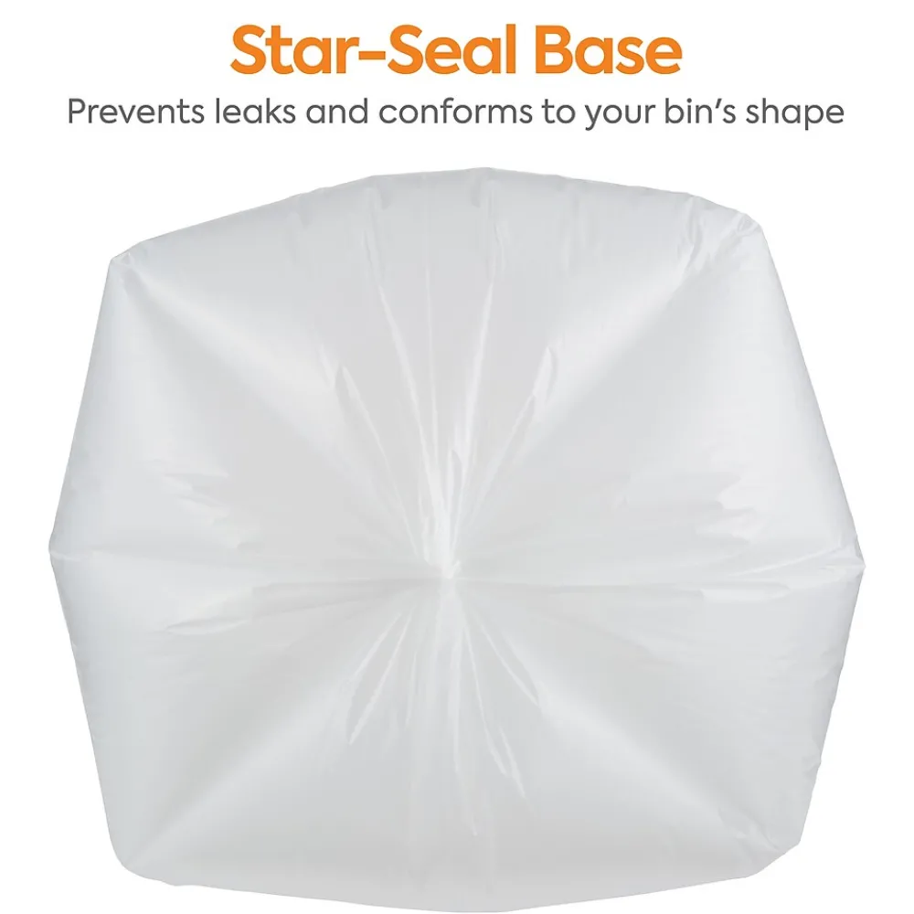 ™ AccuFit 55 Gallon Trash Bag, 40" x 53", Low Density, 1.3 mil, Clear, 100 Bags/Box (CW25527)<Coastwide Professional Sale
