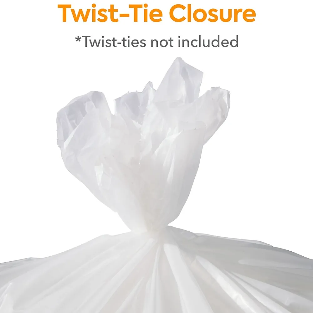 ™ AccuFit 44 Gallon Trash Bag, 37" x 50", Low Density, 1.3 mil, Clear, 100 Bags/Box (CW25526)<Coastwide Professional