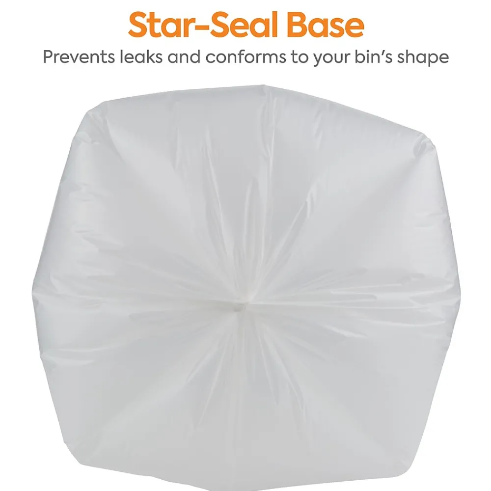 ™ AccuFit 44 Gallon Trash Bag, 37" x 50", Low Density, 1.3 mil, Clear, 100 Bags/Box (CW25526)<Coastwide Professional