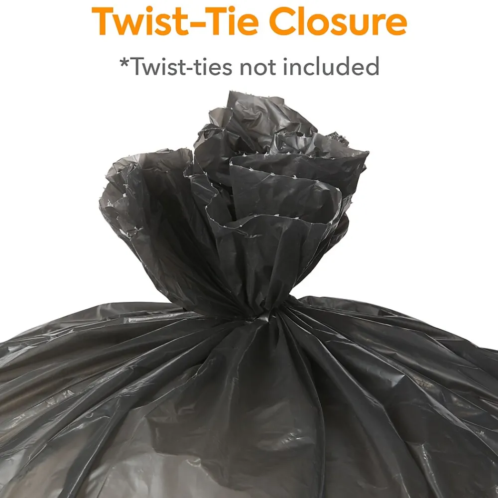 ™ AccuFit 44 Gallon Trash Bag, 37" x 50", Low Density, 1.3 mil, Black, 100 Bags/Box (CW22752)<Coastwide Professional New