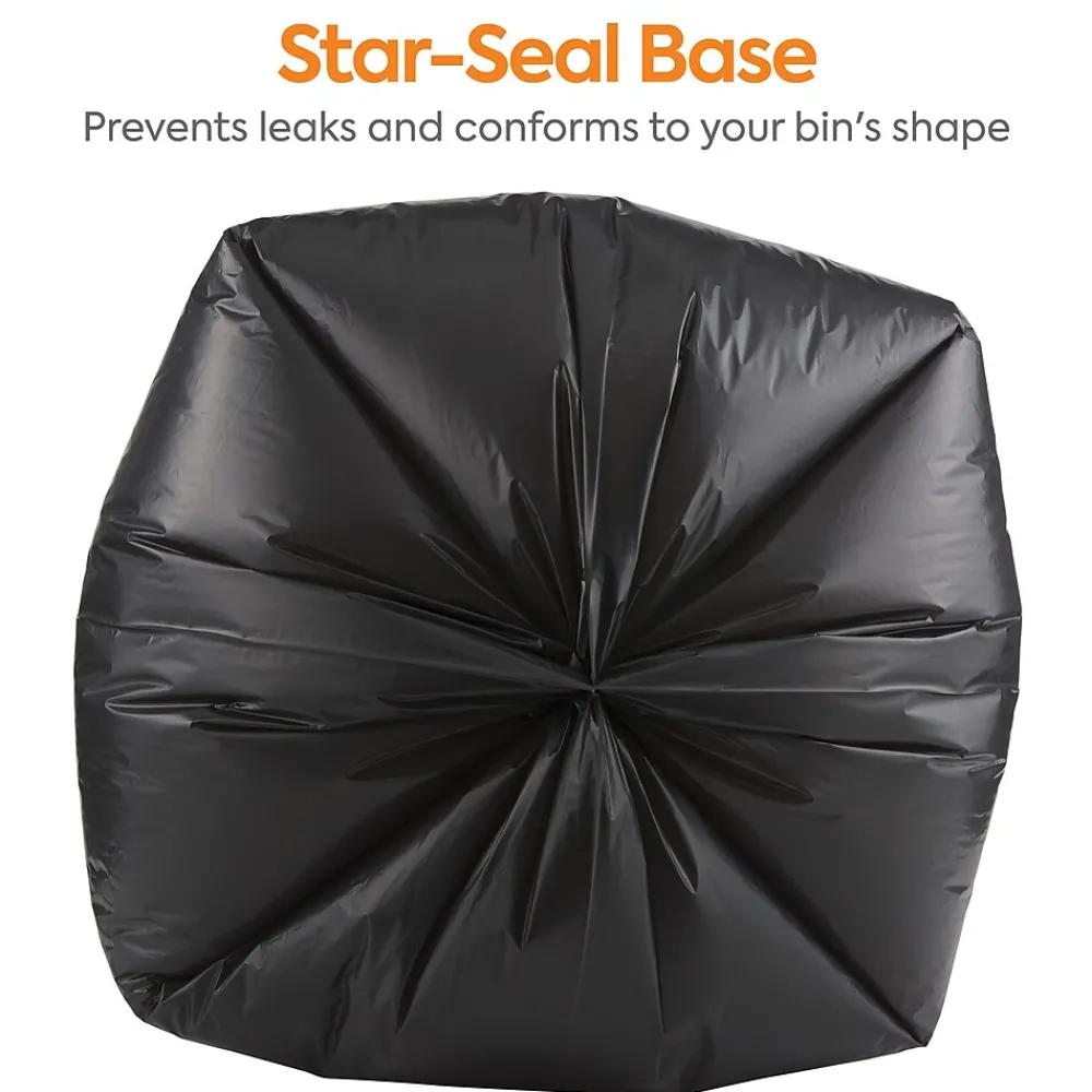 ™ AccuFit 55 Gallon Trash Bag, 40" x 53", Low Density, 1.3 mil, Black, 100 Bags/Box (CW22753)<Coastwide Professional Clearance