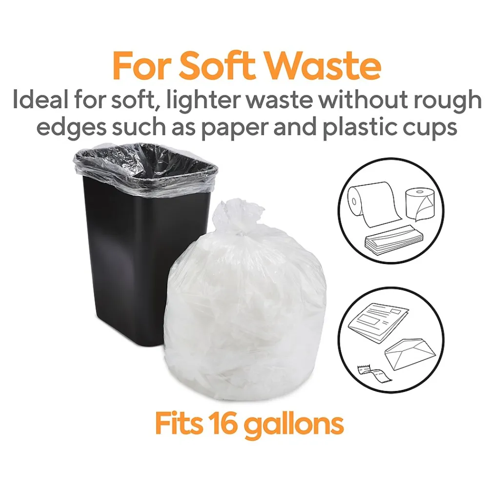 ™ AccuFit 16 Gallon Trash Bag, 24" x 33", High Density, 6 mic, Natural, 1000 Bags/Box (CW18196)<Coastwide Professional Online