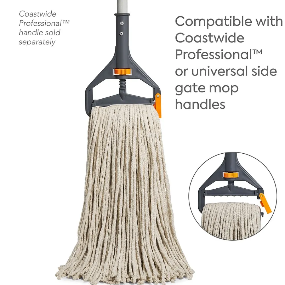 ™ Cut-End Wet Mop Head, #32, Cotton, 1" Headband, White (CW57745)<Coastwide Professional Outlet