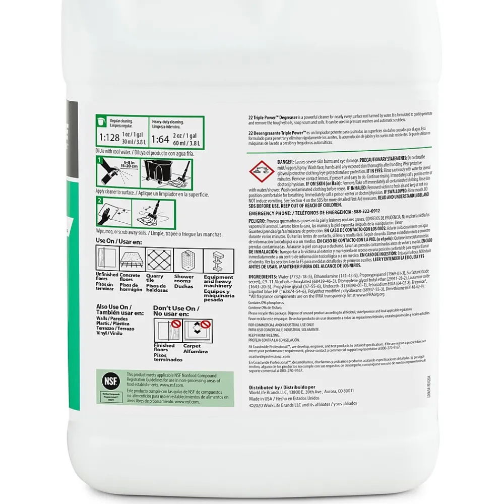 Degreaser Triple Power, 3.78L, 4/Carton (CW391001-A)<Coastwide Professional Outlet