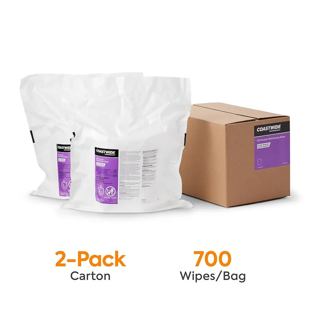 ™ Disinfecting Wipes, 700 Wipes/Container, 2/Carton (CW105WW14-A)<Coastwide Professional Sale