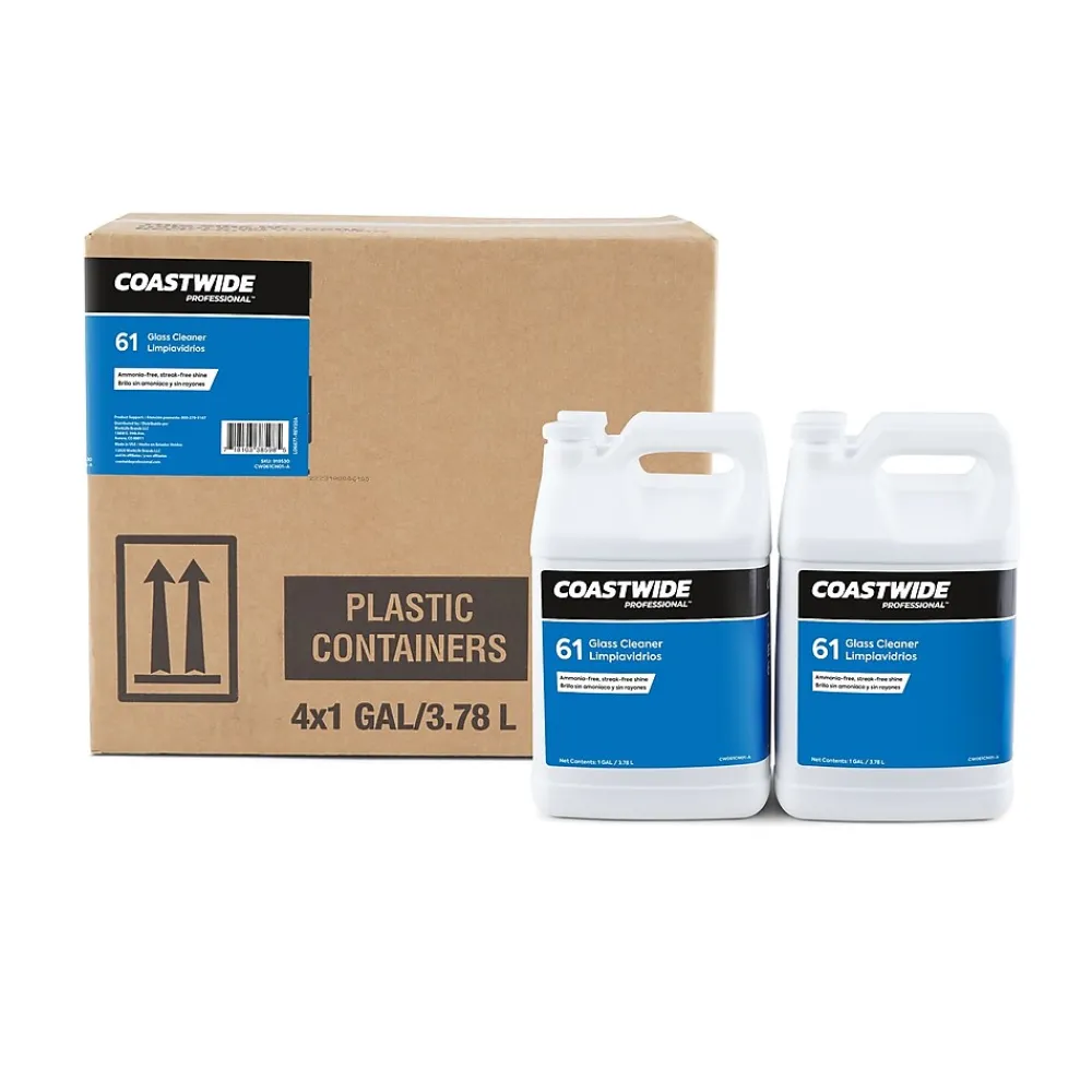 Glass Cleaner 61 Concentrate, 3.78L, 4/Carton (CW610001-A)<Coastwide Professional New
