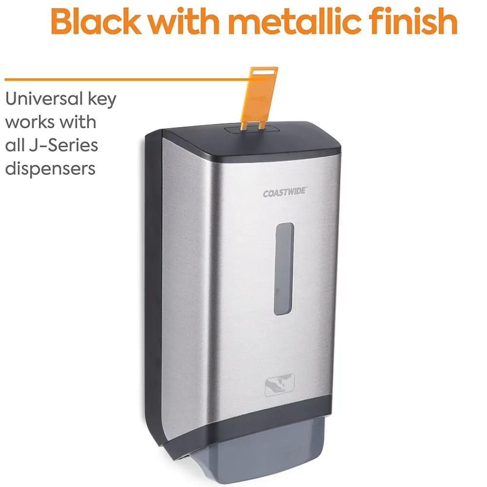 ™ J-Series Wall Mounted Hand Soap Dispenser, Black/Metallic (CWJMS-S-CC)<Coastwide Professional Sale