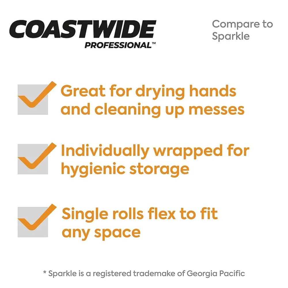 Coastwide Professional ™ Kitchen Rolls Paper Towels, 2-Ply, 85 Sheets/Roll (CW21810)