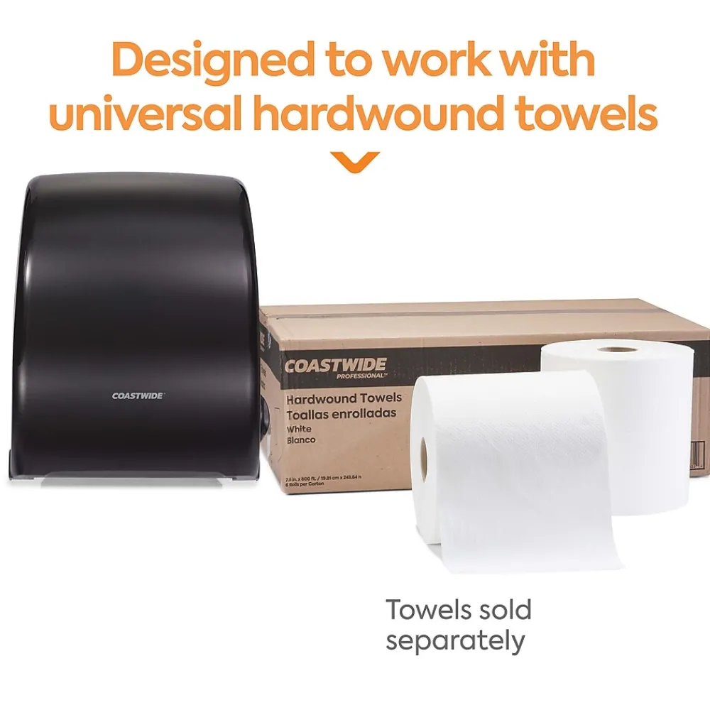 ™ Manual Auto-Cut Hardwound Paper Towel Dispenser, Black (CW60832)<Coastwide Professional New