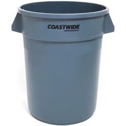 â„¢ Plastic Trash Can with no Lid, Gray, 32 Gal. (CW50716)<Coastwide Professional New
