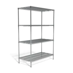 Shelving*Coastwide Professional â„¢ 4-Shelf Wire Unit, 48"W, Chrome (CW25474)