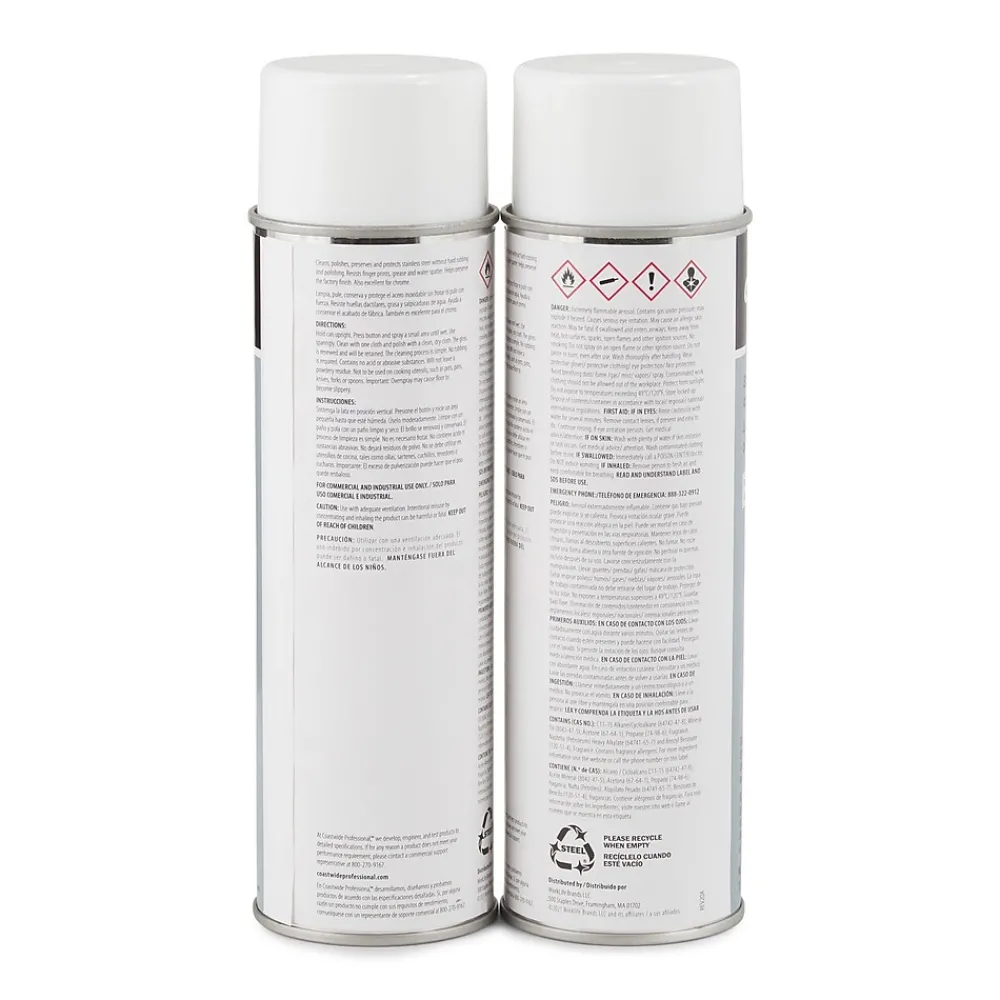 ™ Stainless Steel Cleaner and Polish, Lemon Scent, 15 Oz., 6/Carton (CW58497-A)<Coastwide Professional New