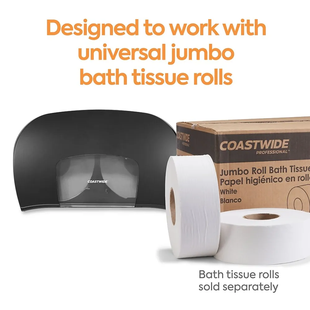 ™ Twin Jumbo Roll Toilet Paper Dispenser, Black (CW60831)<Coastwide Professional Discount